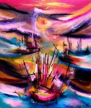 Peinture intitulée "Sauvetage en mer 1" par Muriel Cayet, Œuvre d'art originale, Huile
