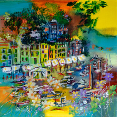 Painting titled "Ligurie" by Muriel Cayet, Original Artwork