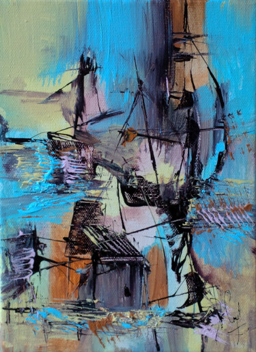 Peinture intitulée "Tous les navires de…" par Muriel Cayet, Œuvre d'art originale