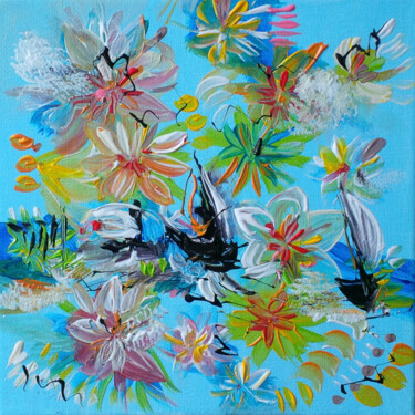 Peinture intitulée "Floraison côtière" par Muriel Cayet, Œuvre d'art originale