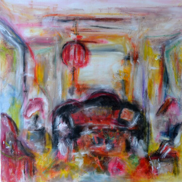 Peinture intitulée "Un salon avec vue s…" par Muriel Cayet, Œuvre d'art originale
