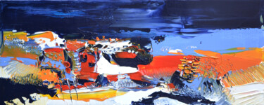 Painting titled "La vallée du soleil" by Muriel Cayet, Original Artwork