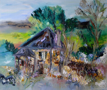 Peinture intitulée "La maison des prair…" par Muriel Cayet, Œuvre d'art originale