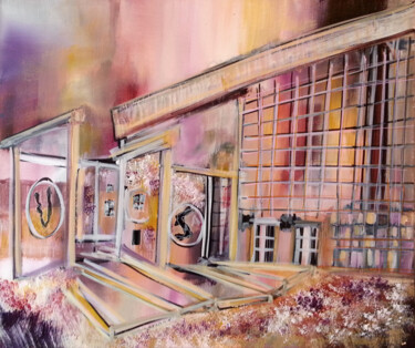 Painting titled "Hôtel de Ville" by Muriel Cayet, Original Artwork, Oil