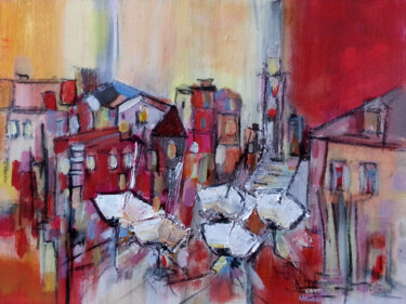Peinture intitulée "Rue des Barques" par Muriel Cayet, Œuvre d'art originale, Huile