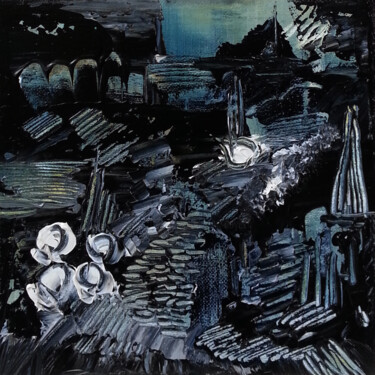 Peinture intitulée "Le Mont d'antan" par Muriel Cayet, Œuvre d'art originale, Acrylique