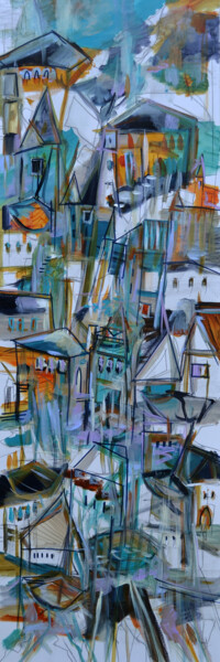 Peinture intitulée "Les quartiers d'été" par Muriel Cayet, Œuvre d'art originale, Acrylique
