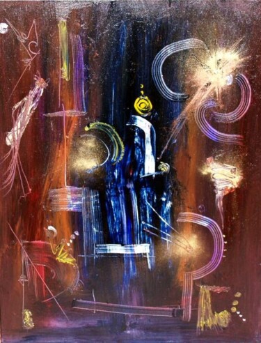 Peinture intitulée "La nuit des serment…" par Muriel Cayet, Œuvre d'art originale