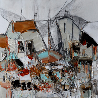 Malerei mit dem Titel "Le quai des Docks" von Muriel Cayet, Original-Kunstwerk, Acryl
