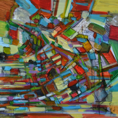 Peinture intitulée "Les chemins des rac…" par Muriel Cayet, Œuvre d'art originale, Acrylique