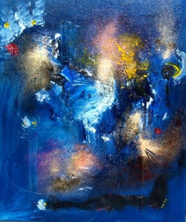 Peinture intitulée "La nébuleuse de Haï…" par Muriel Cayet, Œuvre d'art originale