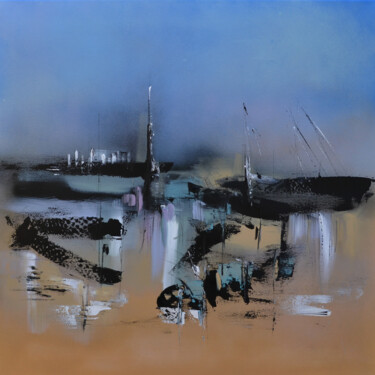 Peinture intitulée "Le vent bleu" par Muriel Cayet, Œuvre d'art originale, Acrylique