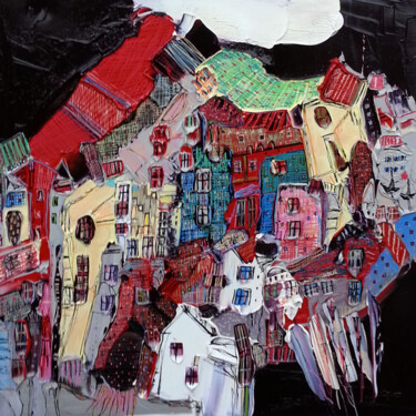 Malerei mit dem Titel "La nuit a déployé s…" von Muriel Cayet, Original-Kunstwerk, Andere