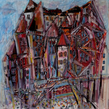 Peinture intitulée "Rues traversières" par Muriel Cayet, Œuvre d'art originale, Autre