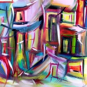 Peinture intitulée "Fenêtres sur cour" par Muriel Cayet, Œuvre d'art originale, Huile