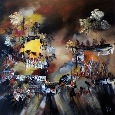 Pintura titulada "La forêt des hérita…" por Muriel Cayet, Obra de arte original, Acrílico
