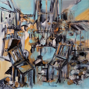 Peinture intitulée "Les chaises raconte…" par Muriel Cayet, Œuvre d'art originale, Acrylique