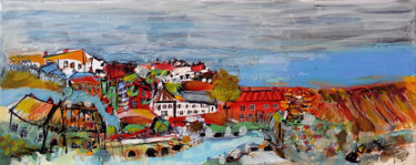 Pintura intitulada "La colline de Maiso…" por Muriel Cayet, Obras de arte originais, Acrílico