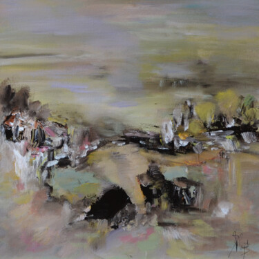 Painting titled "Les terres en galer…" by Muriel Cayet, Original Artwork, Acrylic