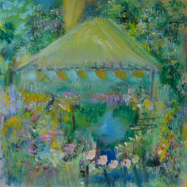 Peinture intitulée "Le fond du jardin" par Muriel Cayet, Œuvre d'art originale, Acrylique