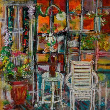 绘画 标题为“Au salon de jardin” 由Muriel Cayet, 原创艺术品, 丙烯