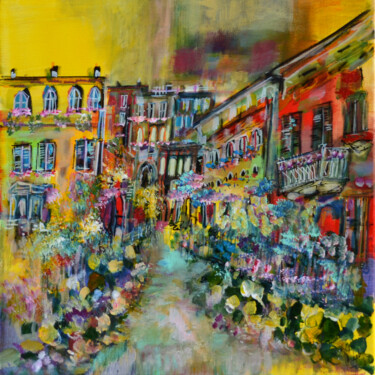 Painting titled "Via dell' Armonia" by Muriel Cayet, Original Artwork, Acrylic
