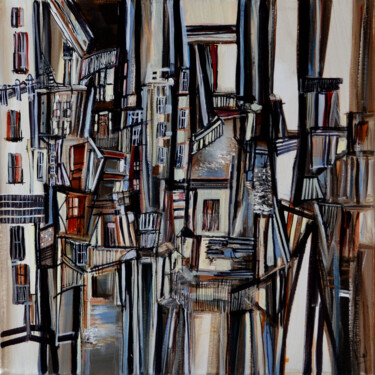 Peinture intitulée "Rue des Maîtres du…" par Muriel Cayet, Œuvre d'art originale, Acrylique