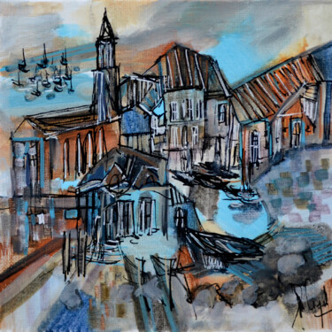 Malerei mit dem Titel "Visite augmentée" von Muriel Cayet, Original-Kunstwerk, Acryl