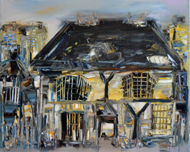 Peinture intitulée "La maison avait un…" par Muriel Cayet, Œuvre d'art originale, Huile