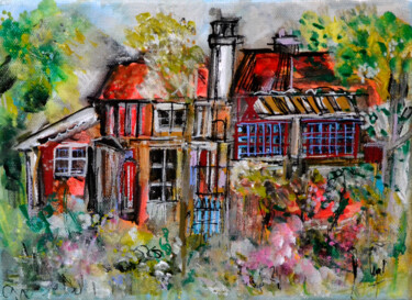 Schilderij getiteld "L'atelier de vie" door Muriel Cayet, Origineel Kunstwerk, Acryl