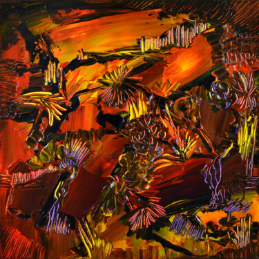 Peinture intitulée "Vagabonde en ciel d…" par Muriel Cayet, Œuvre d'art originale, Acrylique