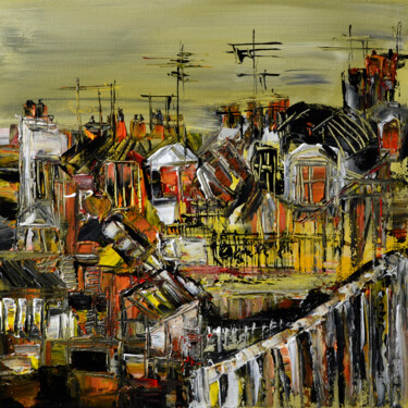 Peinture intitulée "Habiter la ville" par Muriel Cayet, Œuvre d'art originale, Acrylique