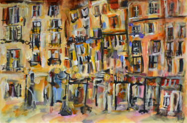 Pintura titulada "Des vies en façades" por Muriel Cayet, Obra de arte original, Acrílico