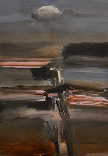 Pittura intitolato "Just dusk" da Muriel Cayet, Opera d'arte originale, Acrilico