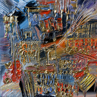 Malerei mit dem Titel "Usual movment" von Muriel Cayet, Original-Kunstwerk, Öl
