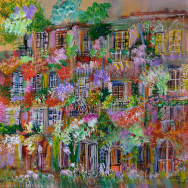Painting titled "Multiplo di città" by Muriel Cayet, Original Artwork, Acrylic