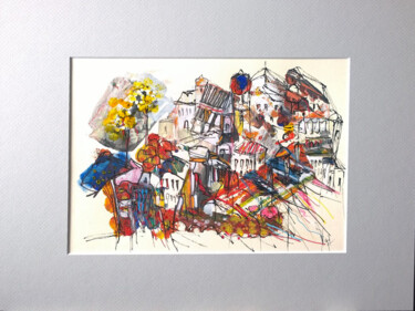 Painting titled "Les temps verbaux" by Muriel Cayet, Original Artwork