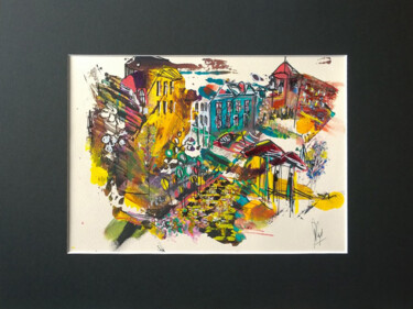 Painting titled "Les échos de la rue" by Muriel Cayet, Original Artwork