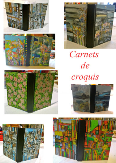 Peinture intitulée "Les carnets de croq…" par Muriel Cayet, Œuvre d'art originale