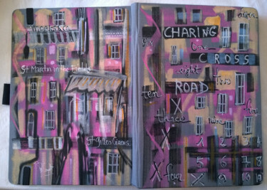Painting titled "Charing Cross Road-…" by Muriel Cayet, Original Artwork