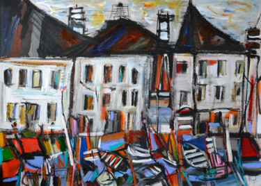 Painting titled "Ouest clair" by Muriel Cayet, Original Artwork