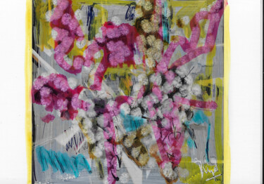 Pittura intitolato "Fleurs en cascades" da Muriel Cayet, Opera d'arte originale