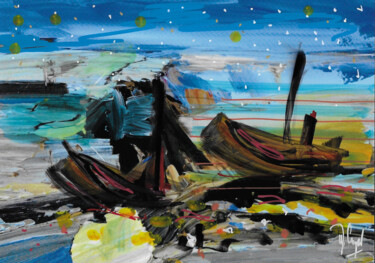 Pintura titulada "Le ciel a quelque c…" por Muriel Cayet, Obra de arte original