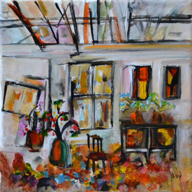 Painting titled "L'atelier baroque" by Muriel Cayet, Original Artwork, Acrylic