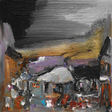 Pittura intitolato "A l'ombre de la vil…" da Muriel Cayet, Opera d'arte originale