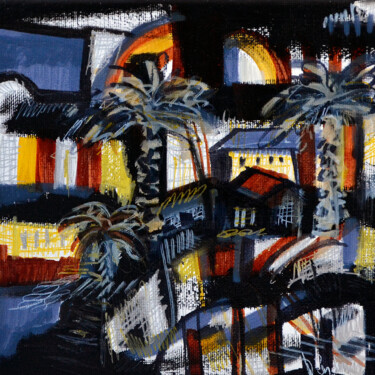 Peinture intitulée "L'horizon s'ombre s…" par Muriel Cayet, Œuvre d'art originale