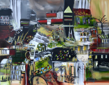Pintura titulada "Eire, terre des lan…" por Muriel Cayet, Obra de arte original, Acrílico Montado en Bastidor de camilla de…