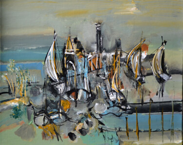 Malerei mit dem Titel "Promenade opaline X…" von Muriel Cayet, Original-Kunstwerk, Acryl