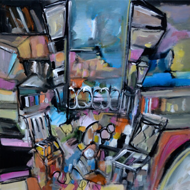 Malerei mit dem Titel "Palette Bloomsbury" von Muriel Cayet, Original-Kunstwerk, Acryl