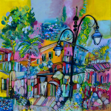 Painting titled "Quartiere Arlecchino" by Muriel Cayet, Original Artwork, Acrylic